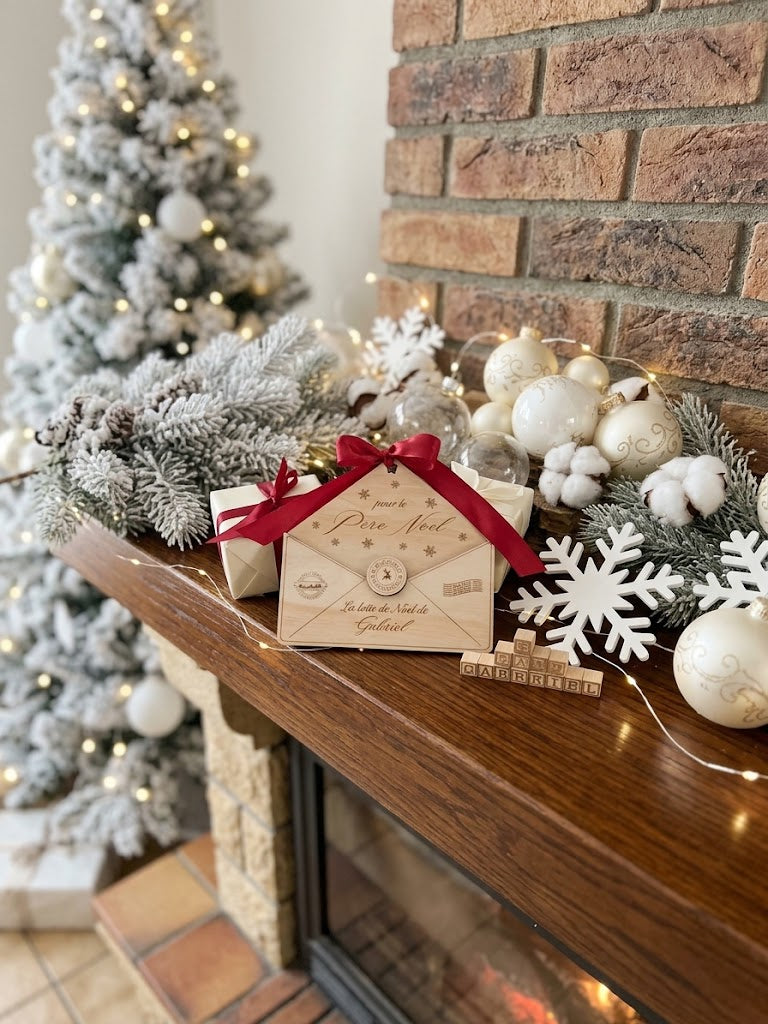 Lettre au Père Noël personnalisée en bois 🎅🏻🎄