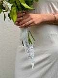 Ruban en mousseline de soie personnalisé pour bouquet de mariage