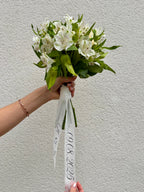 Ruban en mousseline de soie personnalisé pour bouquet de mariage