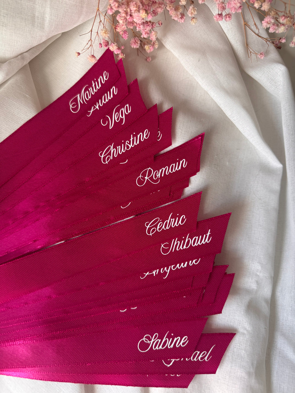 Ruban Satin Personnalisé Marque-Place – Mariage & Événement