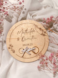 Porte-Alliances Mariage Personnalisé en Bois Gravé