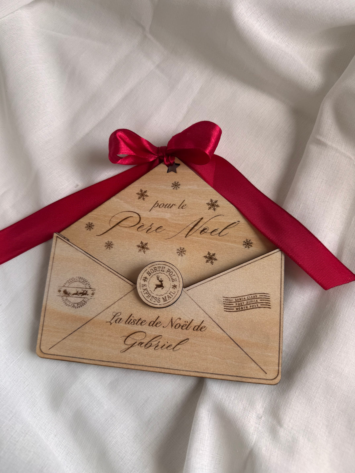 Lettre au Père Noël personnalisée en bois 🎅🏻🎄